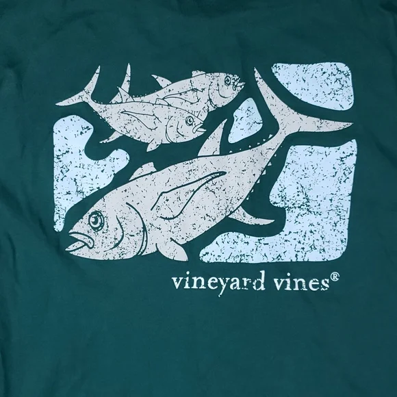 Vineyard Vines Hunter Green Long Sleeve Tee With Front Pocket Size Large - Picture 5 of 5